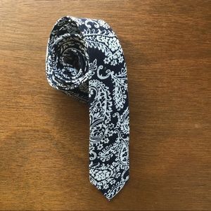ASOS Navy and White Paisley Skinny Tie
